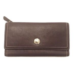 Coach dark purple checkbook wallet